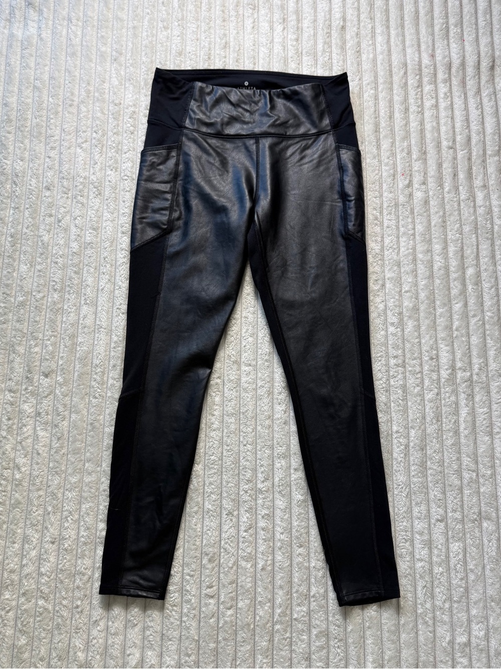 Athleta Black Faux-Leather High-Rise Leggings